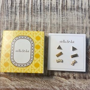 Gold earrings 3 pair